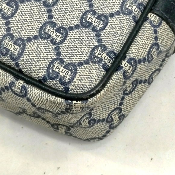 RARE GUCCI PLUS Clutch Bag  Navy Blue /Grey - Picture 5 of 9